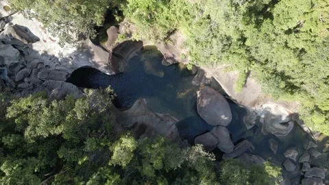 Devil's Pool In Babinda Creek With Large Granite Boulders. Babinda Stock Footage 170833319