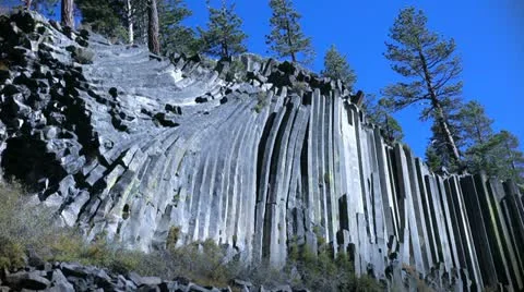 Devils Post Pile Stock Footage 12331564