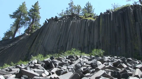 Devils PostPile WIDE Stock Footage 36175981