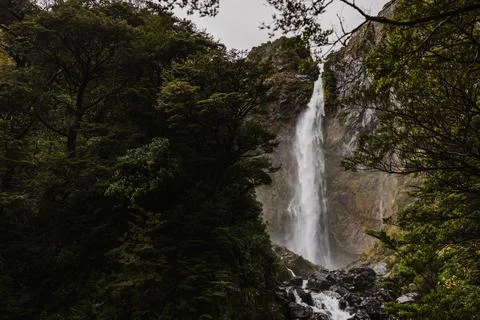 Devil's Punchbowel, Arthur's Pass, New Zealand Stock Photos
