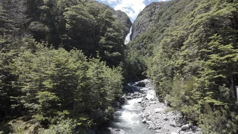 Devils Punchbowl Falls in Arthurs Pass National Park Stock Footage 328437195