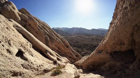 Devils Punchbowl Valley Pan Stock Footage 31740412
