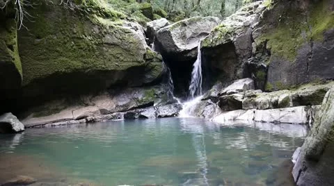Devil's Punchbowl Waterfall Stock Footage 21424673