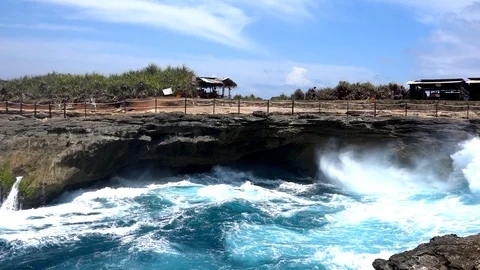 Devils Tear Nusa Lembongan Stock Footage 120280699
