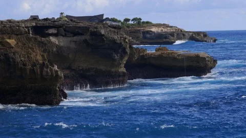 DEVIL'S TEARS CLIFFS IN NUSA LEMBONGAN Stock Footage 126930485
