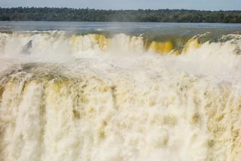 Devils Throat fall, in Iguazu river, Brazil Argentina border. Cataratas Iguac Stock Photos