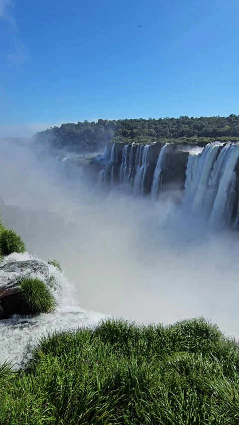 Devil's Throat mist and falls, Argentina Vertical 4K Stock Footage 348252042