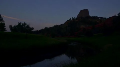 Devils tower sunrise timelapse 20180707 0001 Stock Footage 172422297