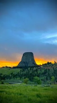 Devil’s Tower Sunset Stock Photos