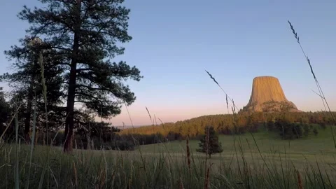 Devils tower sunset timelapse 20180706 0001 Stock Footage 172422239