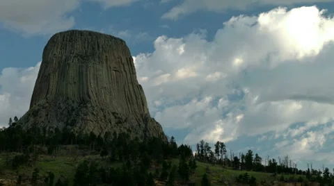 Devils Tower Time Lapse 02 Stock Footage 8520929