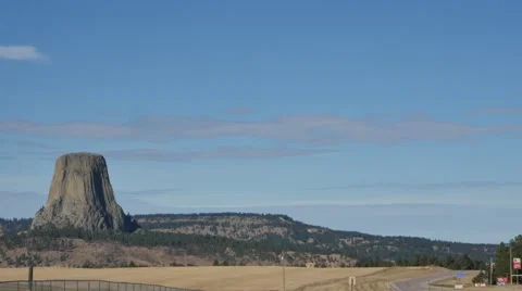 Devils Tower Wide Stock Footage 48480386