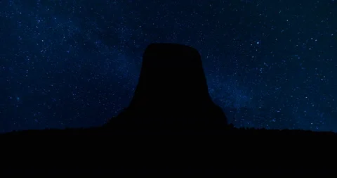 Devils Tower Wyoming Milky Way Stars Night Time Lapse Vidéo 149138085