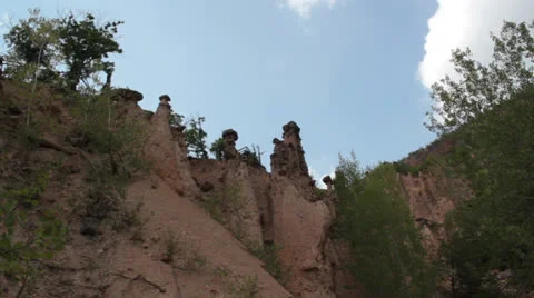 Devil's town rock formations Stock Footage 27198535