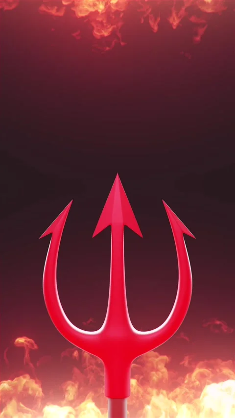 Devils Trident in Hellfire - A Fiery Descent. Stock Footage 318466730