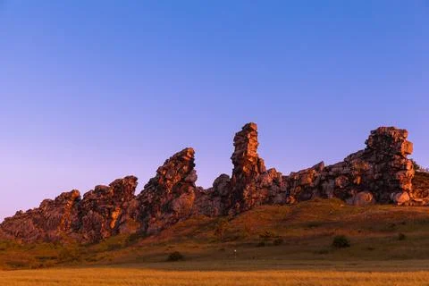 Devil's Wall Harz in the evening light Foto stock