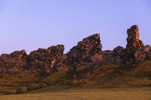 Devil's Wall Harz in the evening light Foto stock