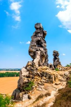Devil's wall in Harz, Germany on a sunny day Foto stock