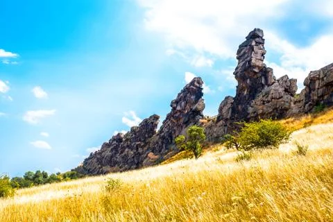 Devil's wall in Harz, Germany on a sunny day Foto stock