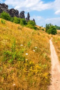 Devil's wall in Harz, Germany on a sunny day Foto stock
