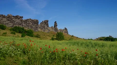The Devils Wall in Harz Mountains Stock Footage 53608774