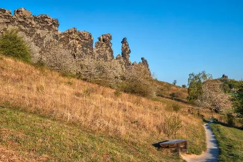 Devil's Wall Harz Rock Formations Excursion Destination Visitor Magnet Foto stock