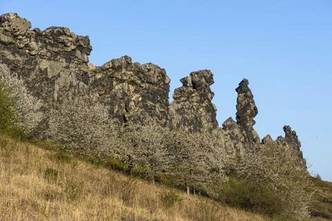 Devil's Wall Harz Rock Formations Excursion Destination Visitor Magnet Foto stock