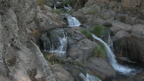 Devil's Waterfall in Extremadura, Spain. River and cascade. Stock Footage 133896002