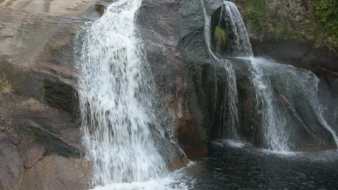 Devil's Waterfall in Extremadura, Spain. River and cascade. Stock Footage 133896037