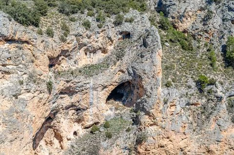 Devil's Window, an example of karst erosion on limestone rock in the Serran.. Stock Photos