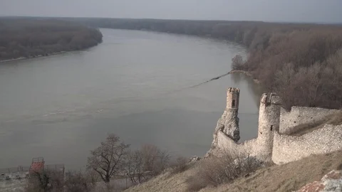 Devin Castle on the Danube Stock Footage 102275468