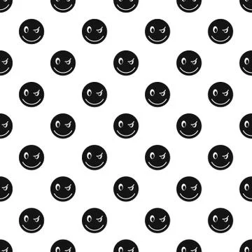 Devious smiley pattern, simple style Stock Illustration