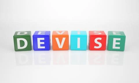 Devise out of multicolored letter dices Stock Illustration