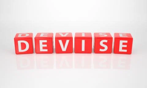Devise out of red letter dices Stock Illustration