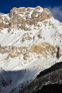 Devoluy Massif mountain range in winter. French Alps, France Stock Photos