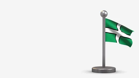 Devon 3D waving flag animation on tiny flagpole. Stock Footage 120791128
