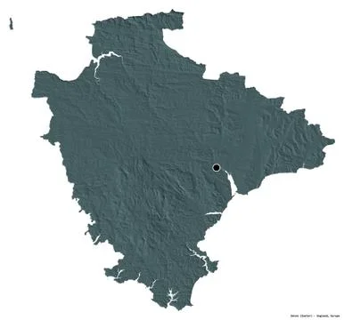 Devon, administrative county of England, on white. Administrative Ilustración de archivo