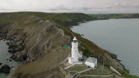 Devon coastal cliffs aerial drone view, England coastline Stock Footage 233996665