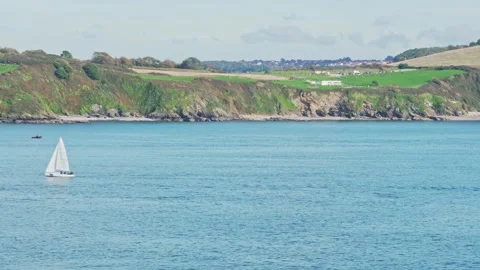 Devon coastline near Plymouth, devon, England Stock Footage 318248630