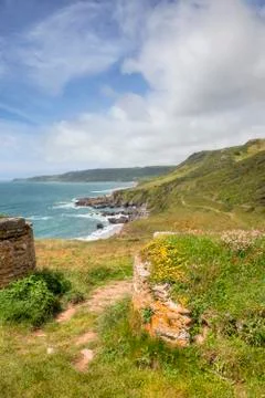 Devon coastline in spring Stock Photos