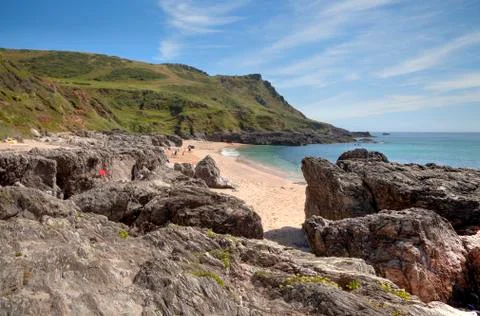 Devon coastline in summer Stock Photos