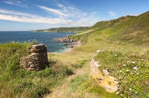 Devon coastline in summer Stock Photos