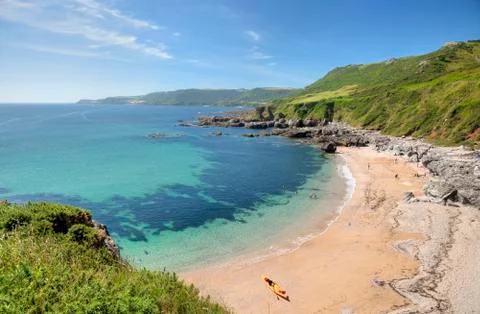 Devon coastline in summer Stock Photos
