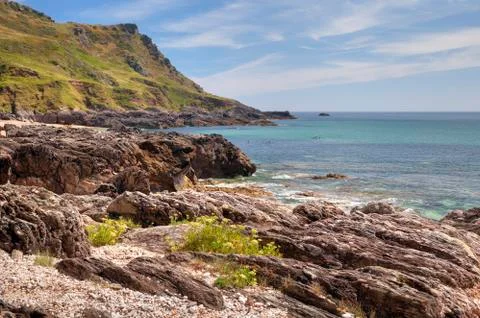 Devon coastline in summer Stock Photos