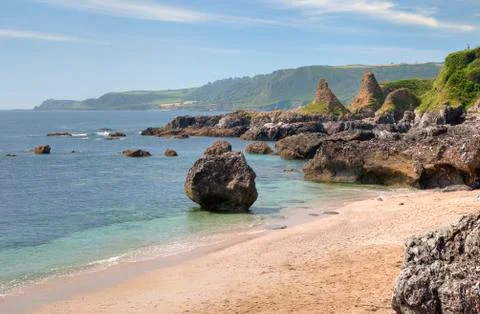 Devon coastline in summer Stock Photos