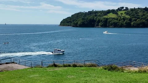 Devon Cornwall England. 07.08.2024. Video. River Tamar viewed from Devon Stock Footage 282927252