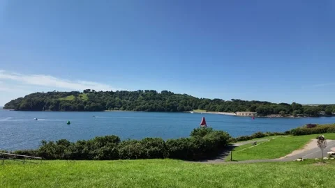 Devon Cornwall UK. 07.08.2024. Video. River Tamar viewed from Devon coast Stock Footage 282928549