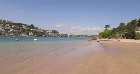 Devon Drone Beach Stock Footage 135758773