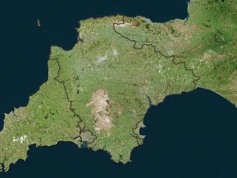 Devon, England - Great Britain. High resolution satellite map Stock Illustration