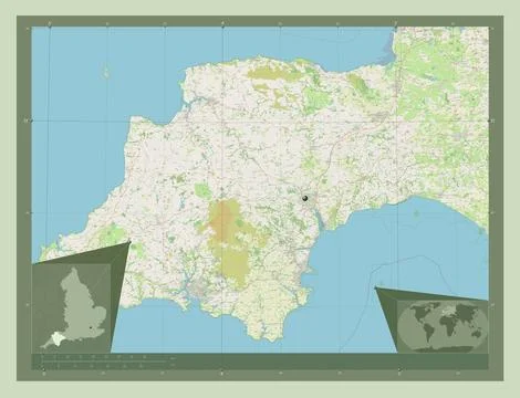 Devon, England - Great Britain. Open Street Map Stock Illustration